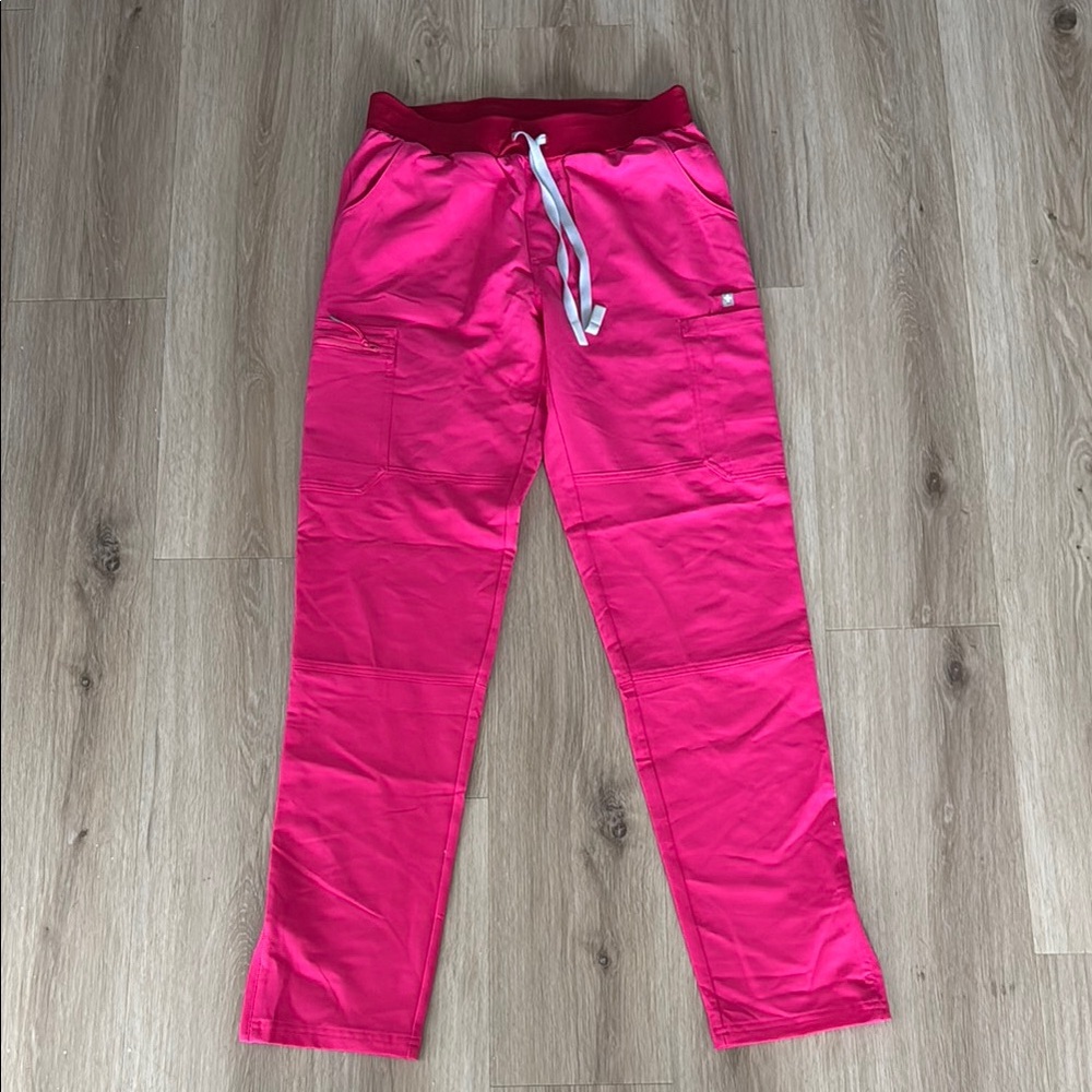 Fig Pink Straight leg Drawstring Pants Size:Small Tall